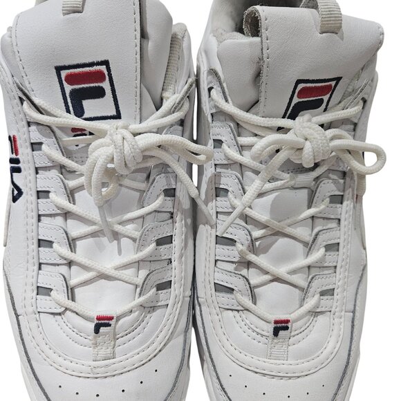 Fila Mens White Synthetic Leather Athletic Shoes Size 12 - Picture 2 of 6
